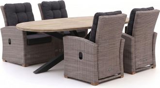 Intenso Furniture Intenso Mazzano/ROUGH-Y Ellips 200cm dining tuinset 5-delig verstelbaar