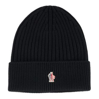 Moncler Geribbelde muts - Dames - Accessoires - Zwart - Maat: ONE Size Wol