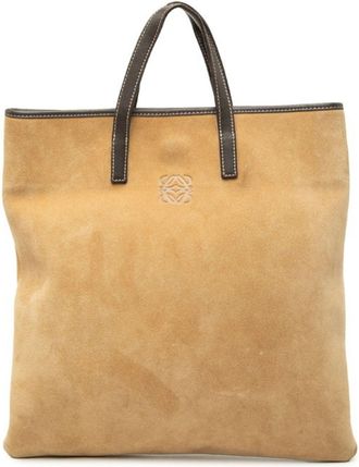 Loewe Brown Suede Leather Handbag Tote Bag (Pre-Owned)