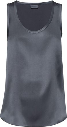 Brunello Cucinelli sleeveless silk top - women - Silk/Spandex/Elastane - L - Grey
