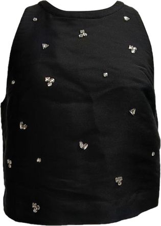 Sandro Sandro Storm Crystal-Embellished Halterneck Top in Black Polyester