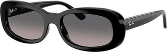 Ray-Ban RB2221F Asian Fit Polarized 901/M3 Womens Sunglasses Black Size 55