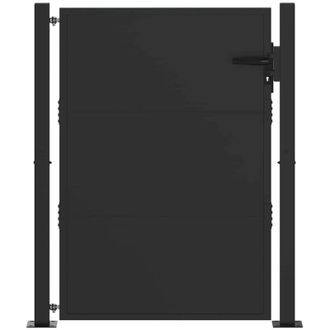 vidaXL Puerta De Jard&iacute;n Con Cerradura Negro 100 X 125 Cm Vidaxl