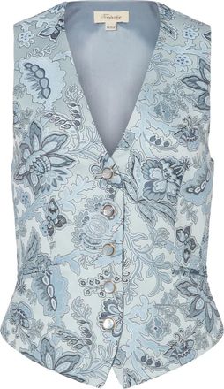 Temperley London floral-print button waistcoat - Blue