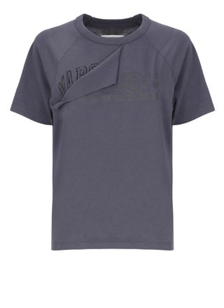 Maison Margiela Numerical Print Short-Sleeve Cotton T-Shirt With Cut-Out Detail