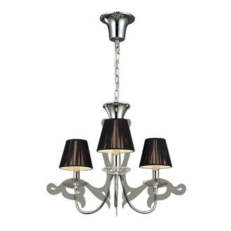 Netlighting Acanto Pendant Round 3 Light E14 Polished Chrome With Black Shades in Silver