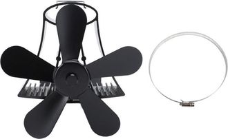 OEM Ventilador Magn&eacute;tico De Pared Para Chimenea, Funcionamiento Silencioso, 5 Aspas, Alimentado Por Calor, Para Estufa De Le&ntilde;a, Color Negro