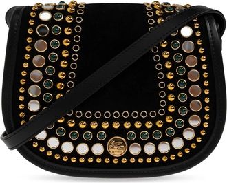 Etro Borsa a tracolla in camoscio impreziosita - - Bags - Donna - Nero - ONE SIZE