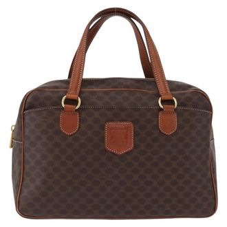 Celine Vintage Macadam Handbag Canvas And Leather Brown Canvas Handbag (Pre-Owned)