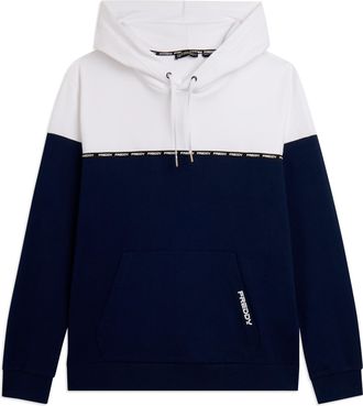 Freddy Felpa colour block con cappuccio e inserto logato