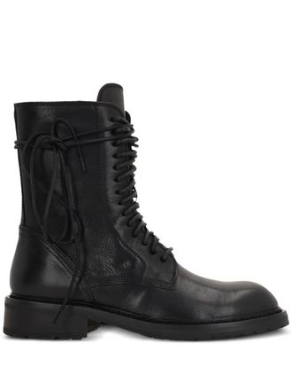 Ann Demeulemeester lace-up leather boots - women - Rubber - 36 - Black