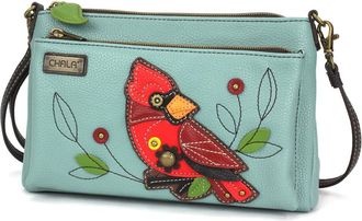 Chala RFID Protected Vegan Leather Deluxe Crossbody Bag with Adjustable Straps, Cardinal - Blue, One Size