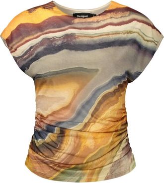 Desigual Reikiavik Tanktop - Dames - Tops - Beige - Maat: XS Poliester