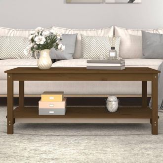vidaXL Vidaxl - Mesa De Centro Madera Maciza De Pino Marr&oacute;n Miel 110x55x45 Cm