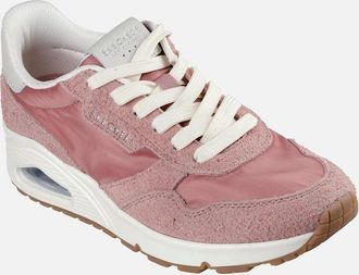 Skechers Womens Skechers Uno Vintage Dayz Leather Womens Rose Trainers - Pink - Size: 5