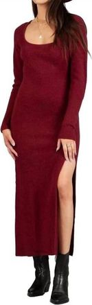 Lucca Couture Ivy Long Sleeve Sweater Dress In Merlot