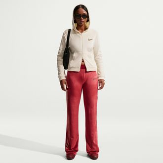 Nike Womens Nike Sportswear Velour Pants in Red | IQ0679-613