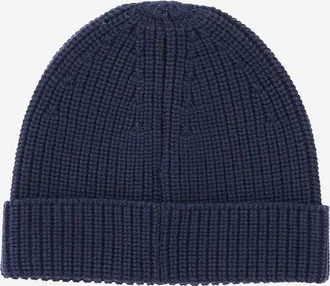 Valentino Garavani Mens Vlogo Beanie Navy Virgin Wool Hat