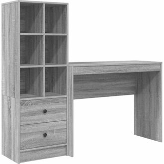 vidaXL Escritorio Con Almacenamiento Con Caj&oacute;n 2 Pcs Gris Sonoma Vidaxl
