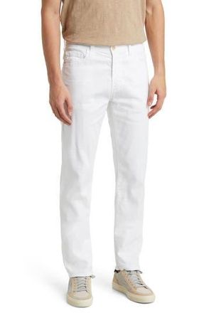 AG - Adriano Goldschmied Everett Slim Straight Leg Stretch Cotton & Linen Pants in White at Nordstrom Rack, Size 38 X 34