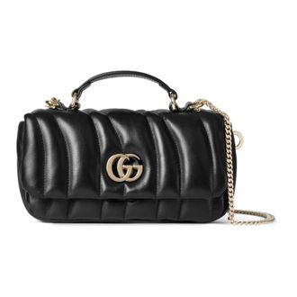 Gucci Tassen, Dames, Zwart, ONE Size, Leer, GG Milano Small Top Handle Bag