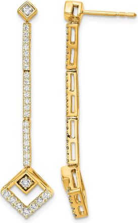 Diamond2Deal 14k Gold 0.55 ct Lab Grown Diamond Dangle Earrings VS Clarity, G-H Color