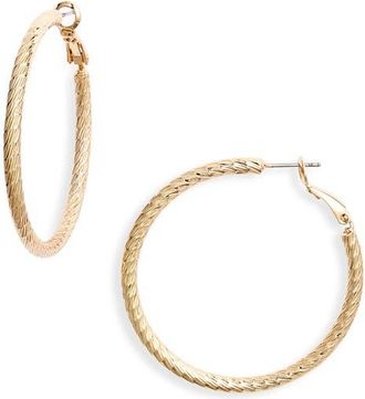 Nordstrom Faceted Tube Hoop Earrings in Gold at Nordstrom