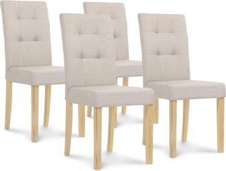 IDMarket Set Di 4 Sedie Da Pranzo Imbottite Polga Beige