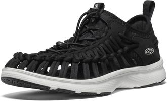 Keen Womens Uneek O3 Breathable Two Cord Custom Comfort Fit Sneaker Style Sandals, Black/Star White, 6 UK