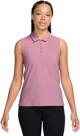 Nike Victory Polo Shirt Womens Pink Dri-FIT Sleeveless Golf Active DSGL257