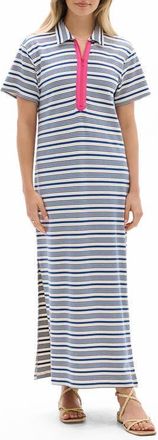 Hatley Limoges Stripe Cotton Blend Shirtdress in Whisper White at Nordstrom, Size X-Large