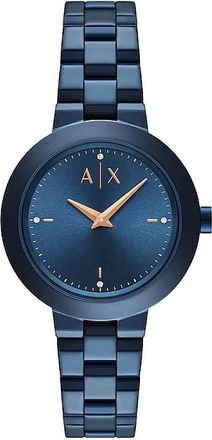 A|X Armani Exchange Quartz Crystal Blue Dial Ladies Watch AX5175