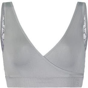 BraBar/Boutique Hug Lace-Back Sports Bra in Natural Grey at Nordstrom, Size Medium/large