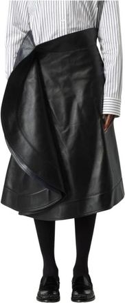 Bottega Veneta Dames, Rokken, Zwart, Maat: XS Leer