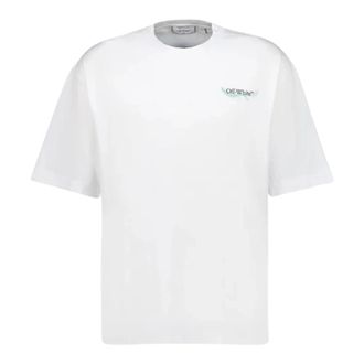 Off-white T-Shirts, male, White, Size: S Moon Skate Graphic T-shirt