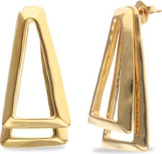 UNOde50 Gold-tone Open Triangle Stud Earrings at Nordstrom
