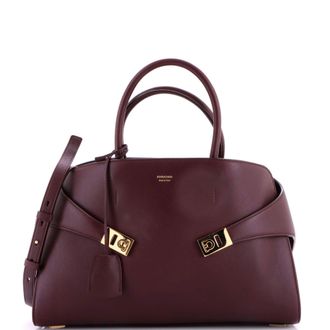 Ferragamo Hug Top Handle Bag Leather Large