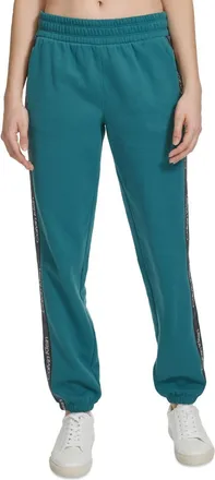 Calvin Klein Performance Eco Joggers Pants Womens Teal Fleece Logo FTS484