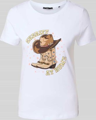 Zero T-Shirt mit Motiv-Print in Weiss, Gr&ouml;&szlig;e 42