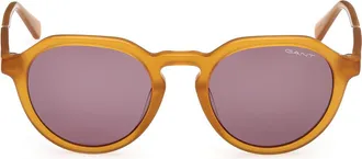 GANT Round Sunglasses in Shiny Yellow /Brown at Nordstrom Rack
