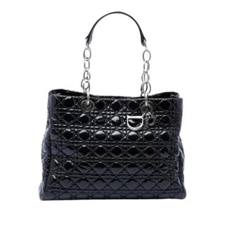 Dior Pre-owned Gevlokte Lakleren Tote - Dames - Pre-owned - Zwart - Maat: ONE Size Leer