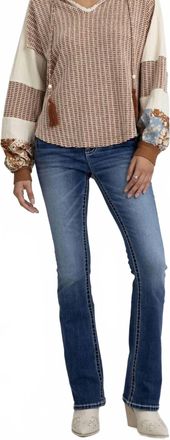 Miss Me Knit Long Sleeve Top In Beige
