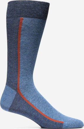 Cole Haan Mens Stripe Colorblock Dress Crew Socks - Blue