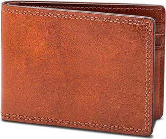 Bosca Dolce Collection - Small Bifold Mens Wallet Bi-fold Mens Wallet Amber, Leather