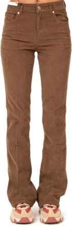 Pantaloni Torino Broeken, Dames, Bruin, W27, Katoen, Bruine fluwelen broek met zijzakken