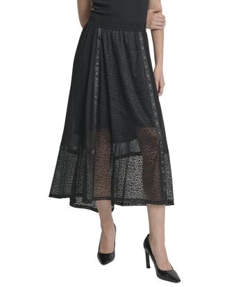 DKNY Overlay Leopard Skirt
