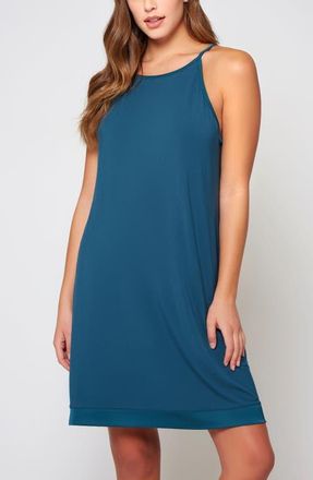 iCollection Halter Neck Knit Lounge Dress in Teal at Nordstrom, Size Medium