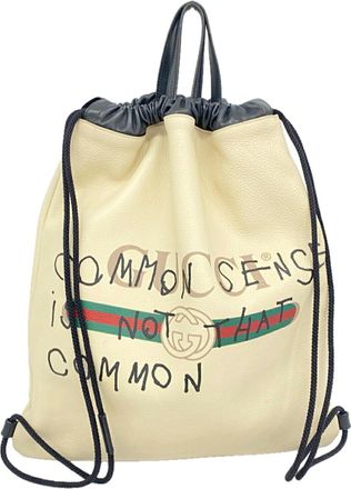 Gucci Ivory Leather Backpack (Pre-Owned)