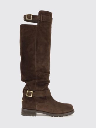 Jimmy Choo London Stivali biker al ginocchio in pelle scamosciata