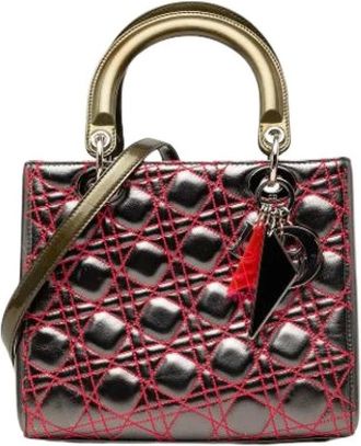 Dior Pre-owned Lady Handbag - Dames - Vintage Handtas - Grijs - ONE Size - Leer - Vintage
